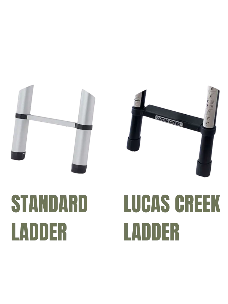 Rooftop Tent Ladder NZ | Wide Angled Rungs – 2.3m & 2.6m | Lucas Creek ...